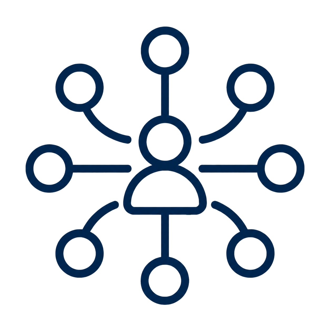 Network of connected people icon