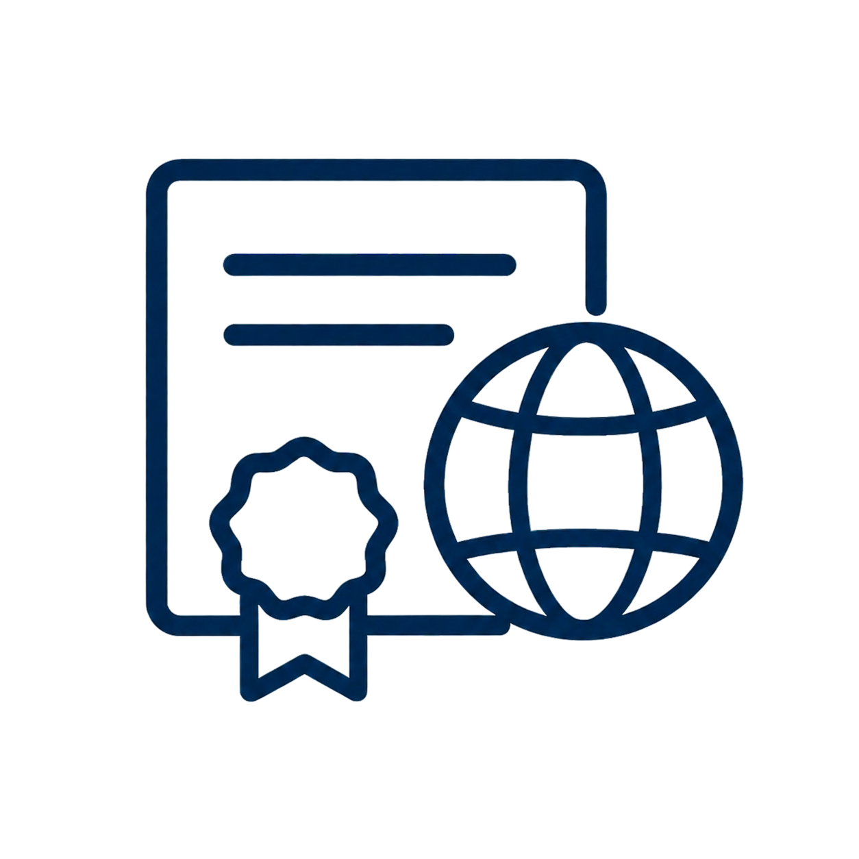 Global education certificate icon