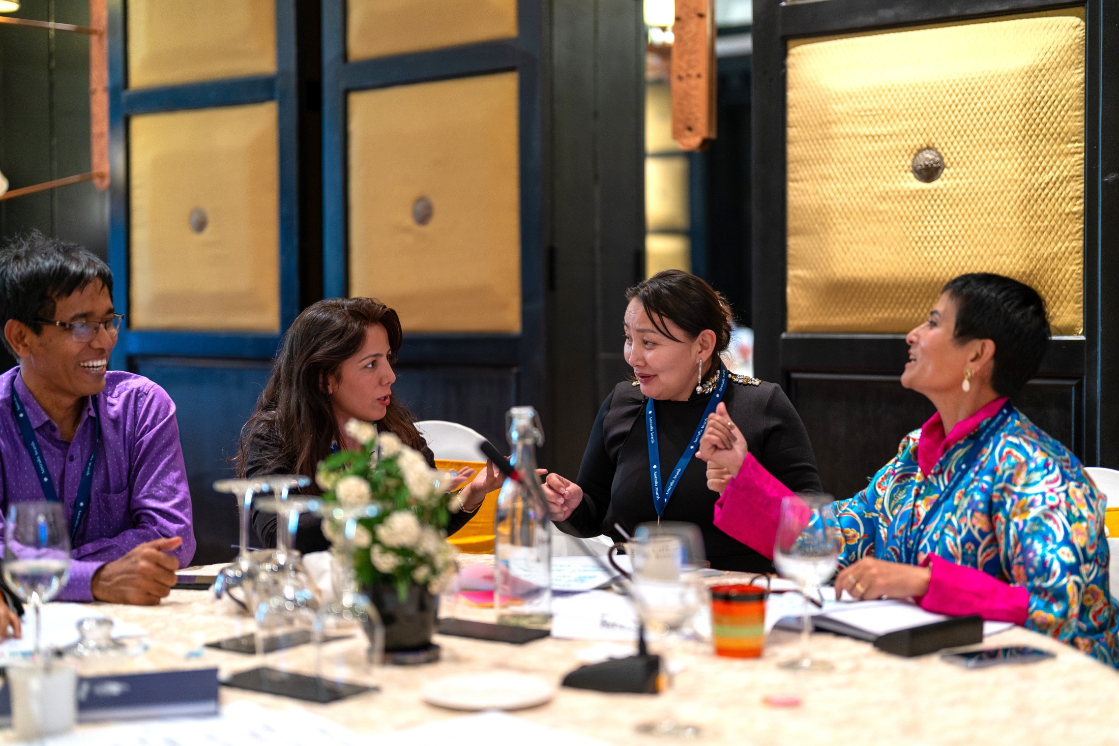 Sonam (right) engaging with fellow alumni at the 2024 Regional Alumni Workshop in Bhutan, on the theme of ‘Bridging the Gender Gap and Supporting Local Women Leaders’.